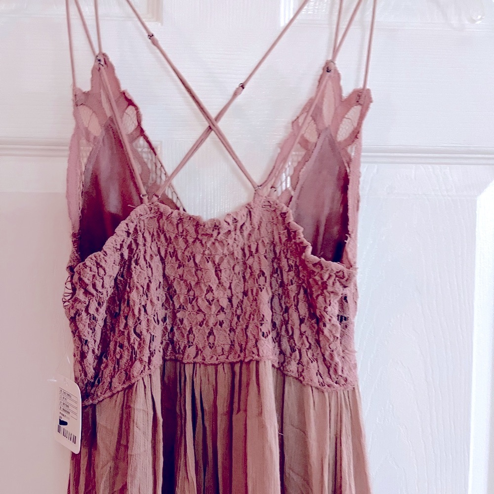 Free People/women’s pink rose Adella slip dress size XS - Picture 10 of 11